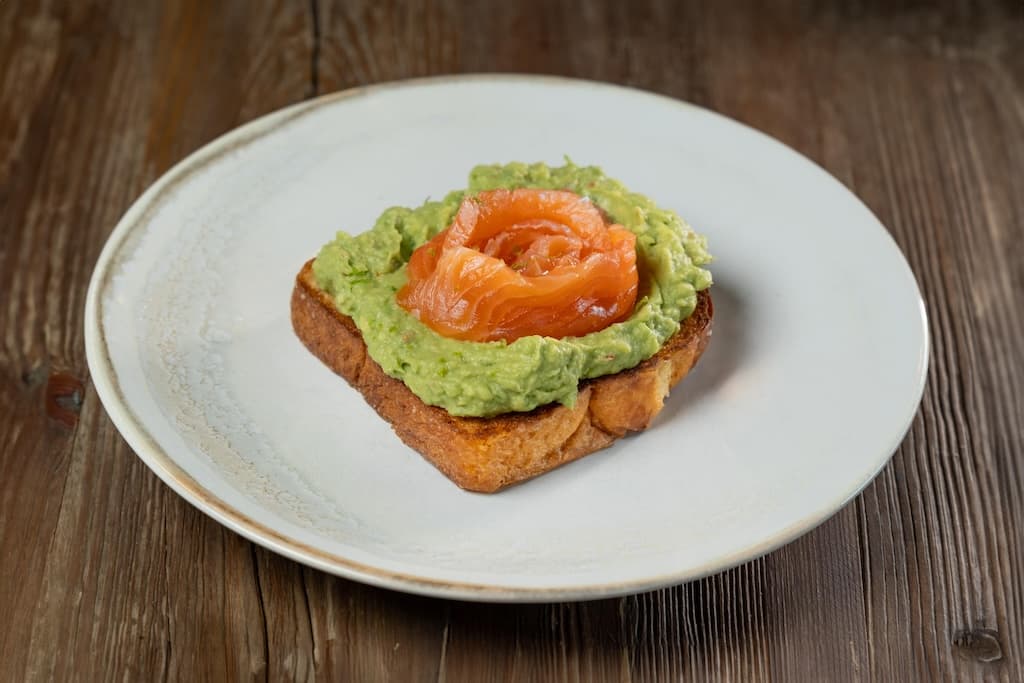 Avocado toast with salmon