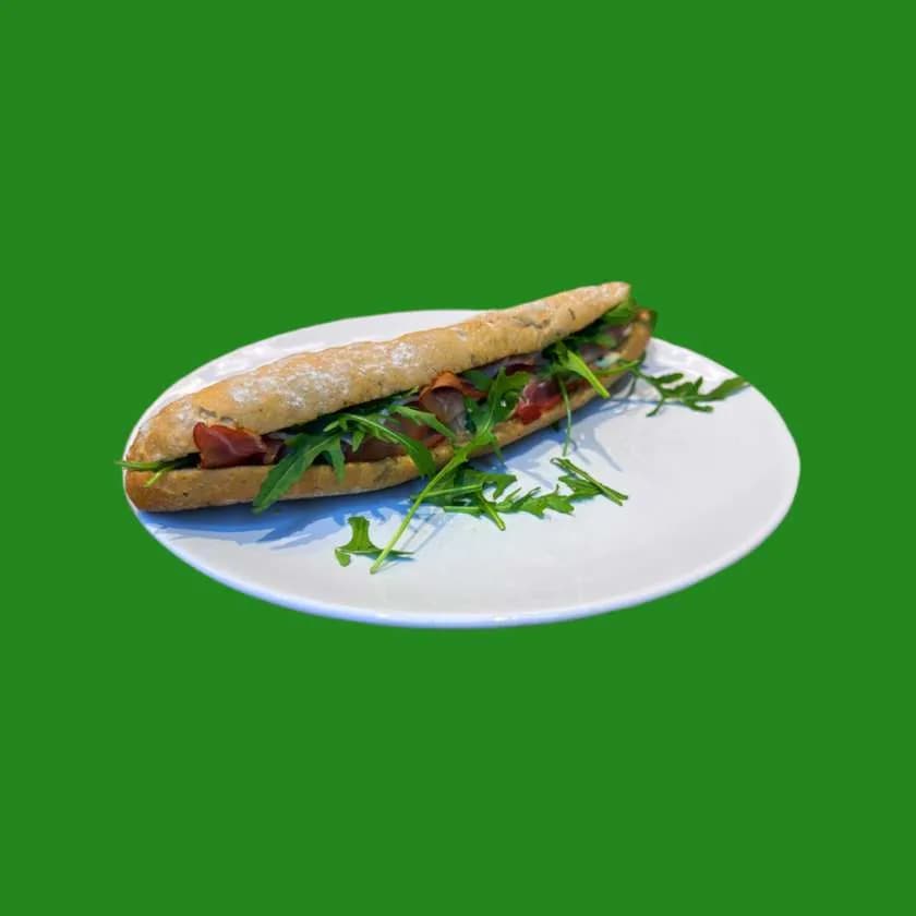 Bagietka z szynką parmeńską i mozzarellą