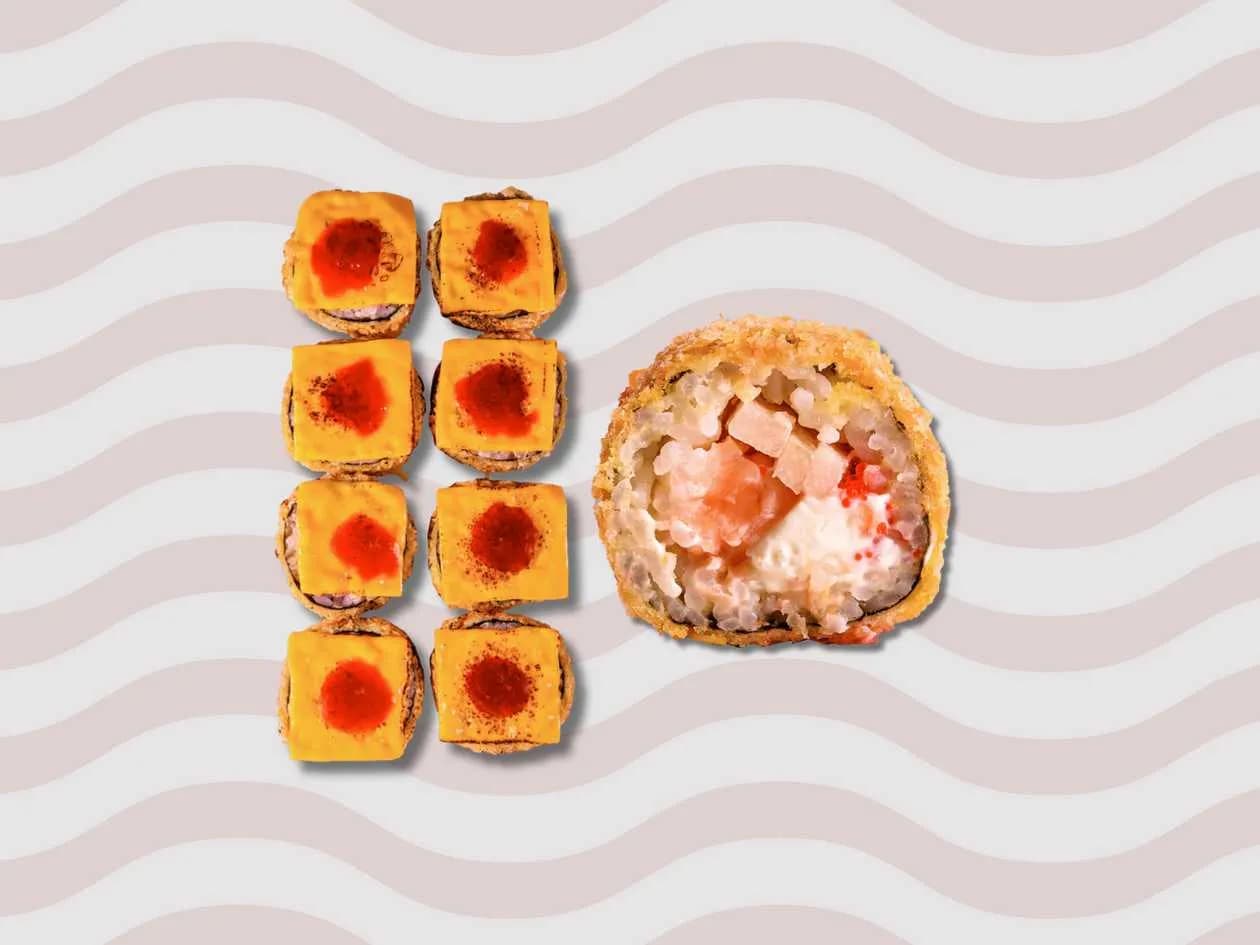 Hot Roll z łososiem, gruszką i sosem jagodowym 315g (8szt)