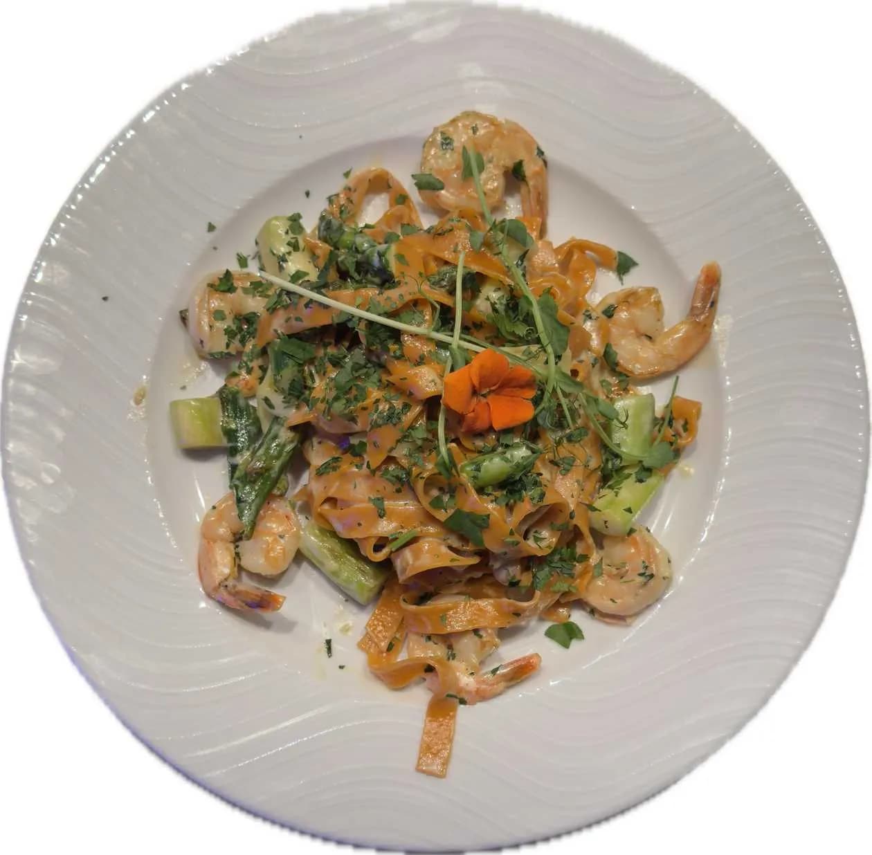 TAGLIATELLE ZE SZPARAGAMI I KREWETKAMI