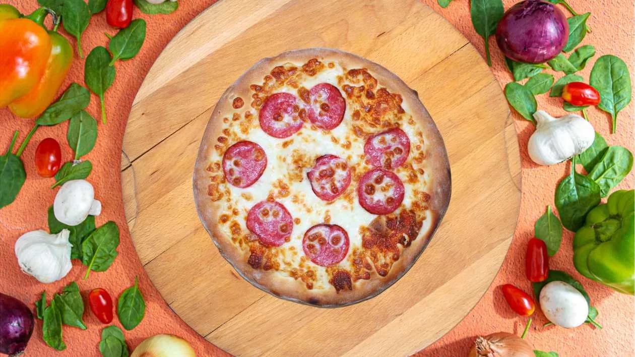 Focaccia Bread with cheese and salami