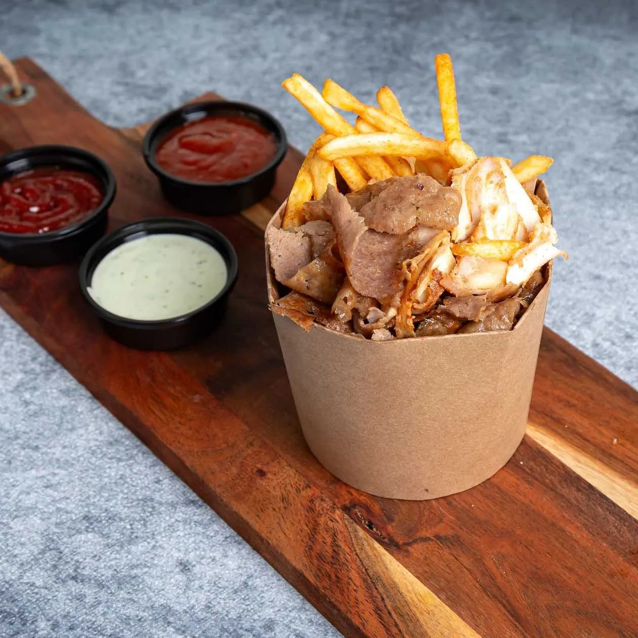 Box Meat and French Fries