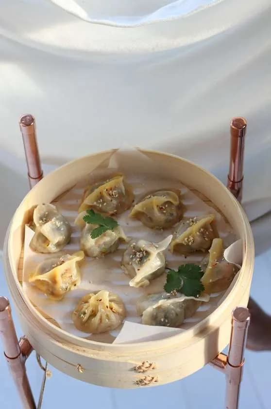 Jiaozi with Vegetables, Soybean Noodles and Egg