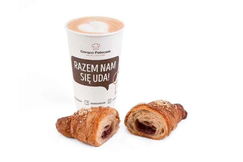 DELIVERY Croissant z malinami + kawa