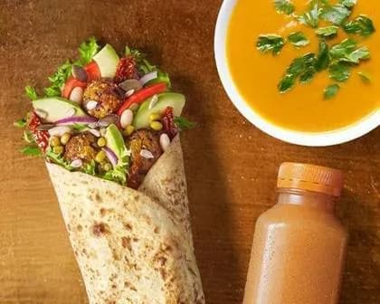 Wrap Wege Falafel + Zupa + Sok