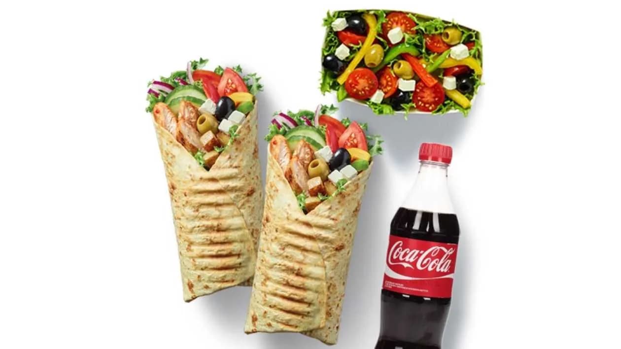 Wrap Lunch for Two: Main Dish + Side Dish + Drink