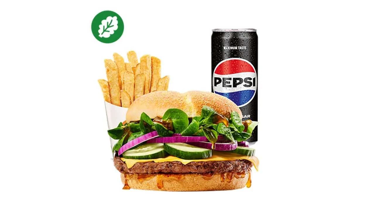 TeriyaKing Plant-Based Burger Meal