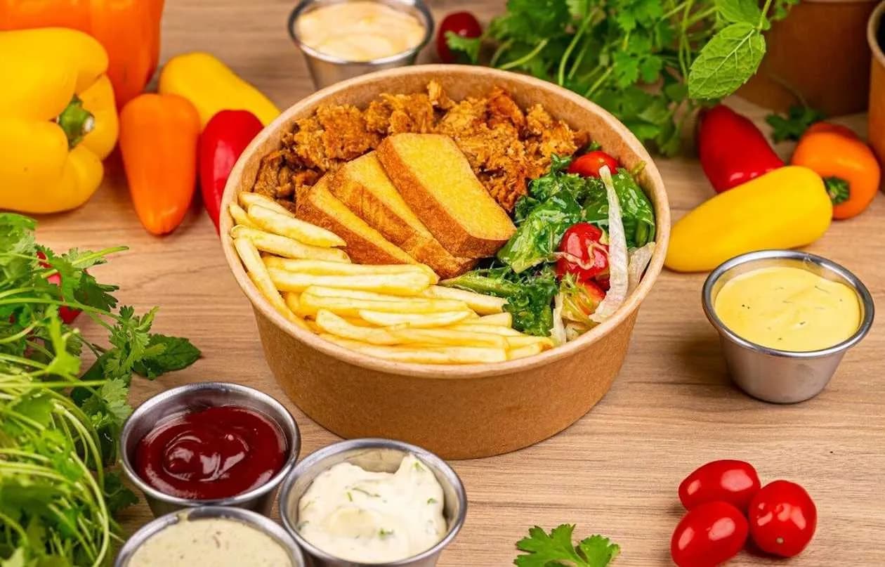 Box Kebab, Tofu, Fries