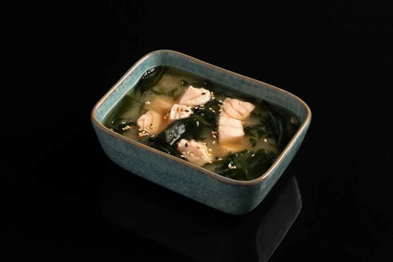 Miso with salmon