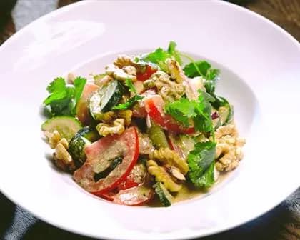 Georgian Style Tomato and Cucumber Salad