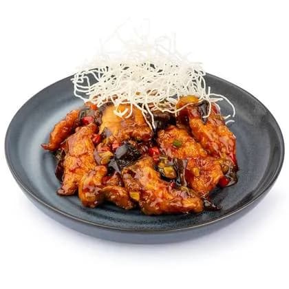 Salmon with Black Chinese Mushrooms and Barbecue Sauce