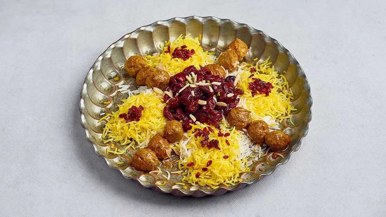 Albalu Polo with meatballs