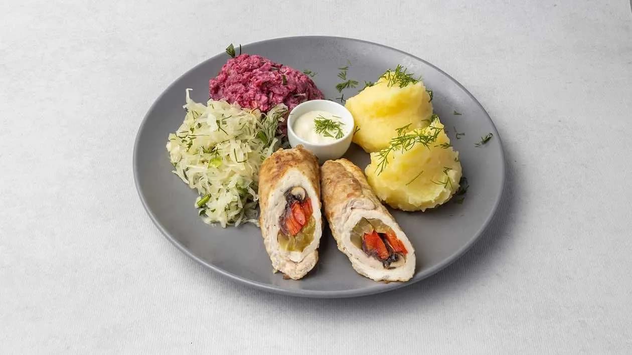 Chicken Stuffed with Vegetables + SOUP