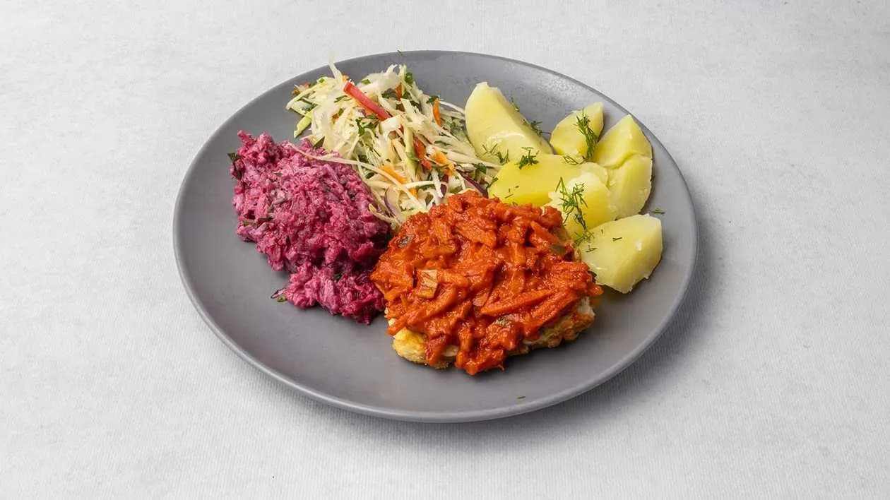 Cod Roasted with Vegetables and Mozarella + SOUP