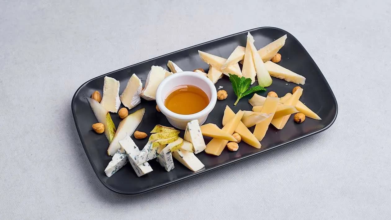 Cheese Plate with Honey and Nuts