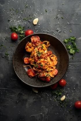 Lemon Fettuccine with Shrimps