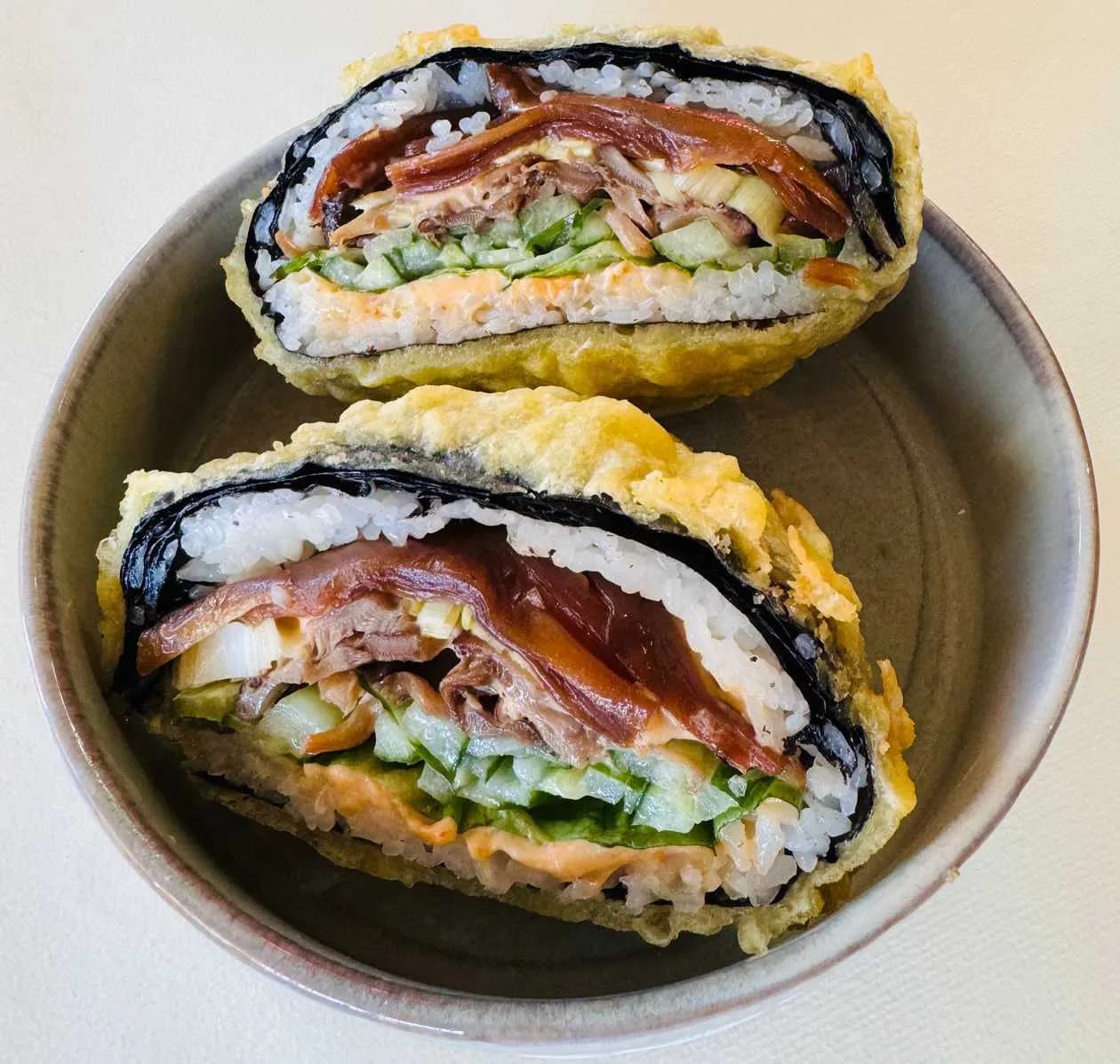 sushi mushroom burger