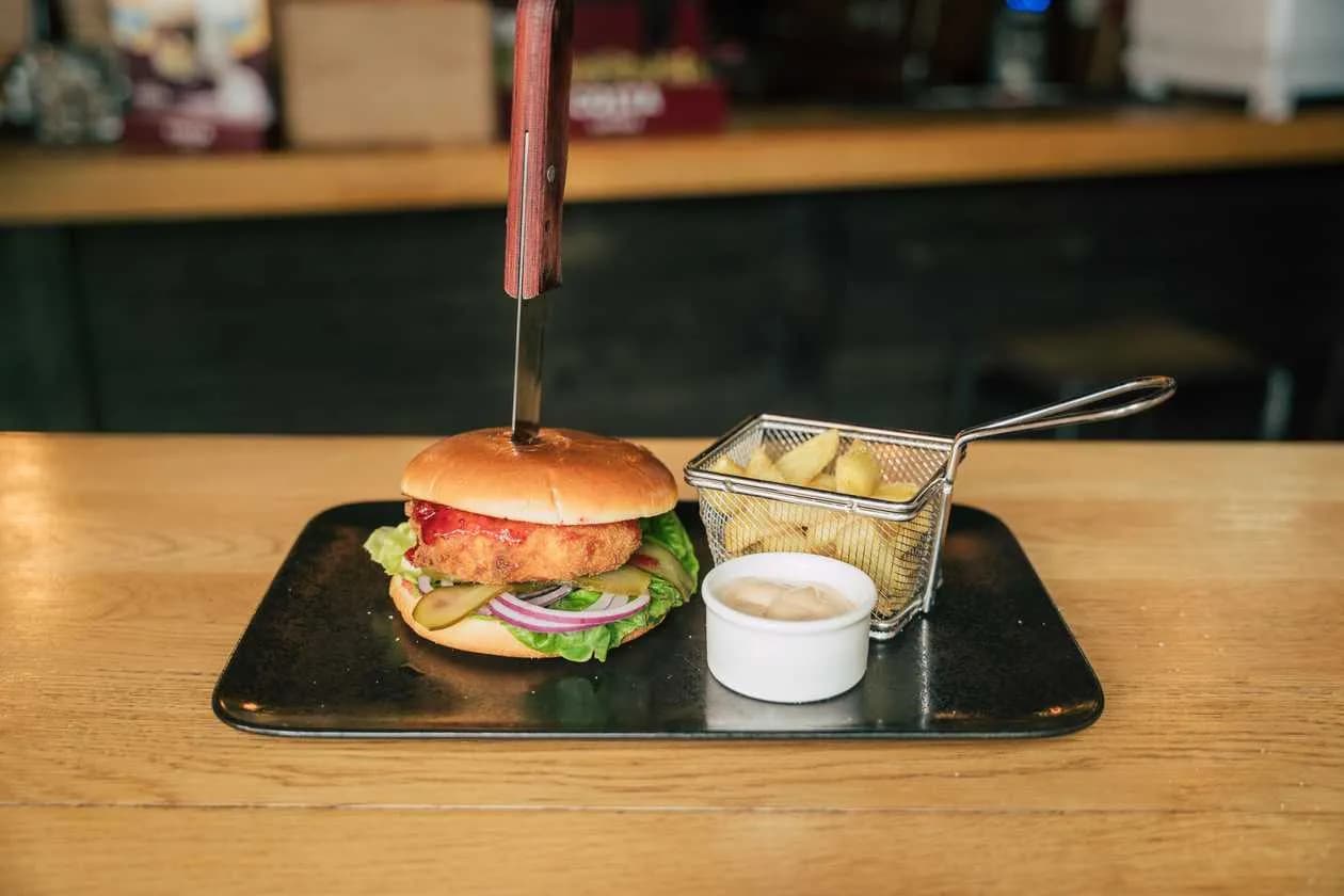 Burger with Breaded Camembert