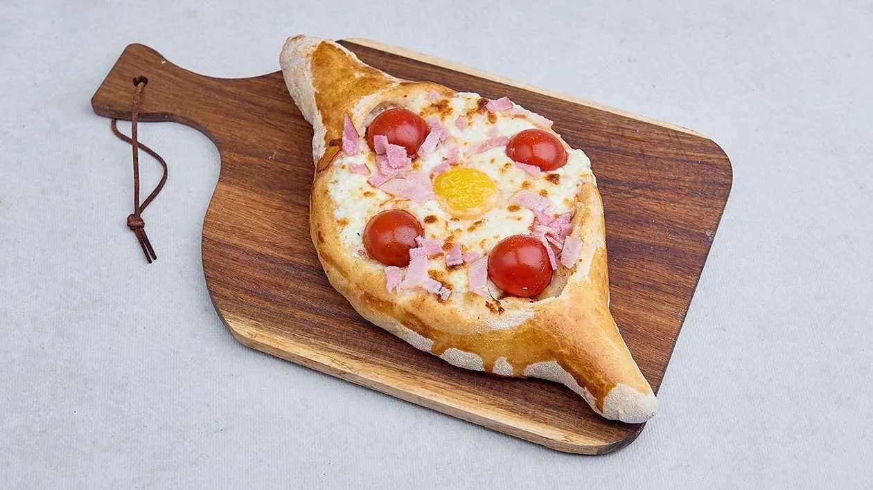 Khachapuri Adjaruli with Bacon and Cherry