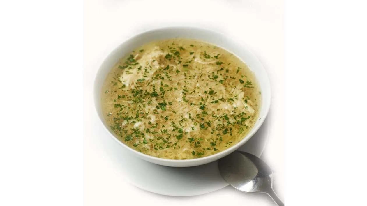 Broth with poured dumplings