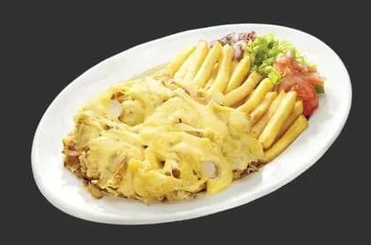 Dish with cheese