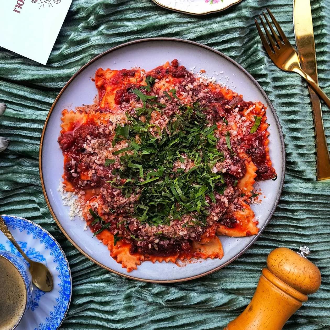 Amatriciana with speck and pancetta