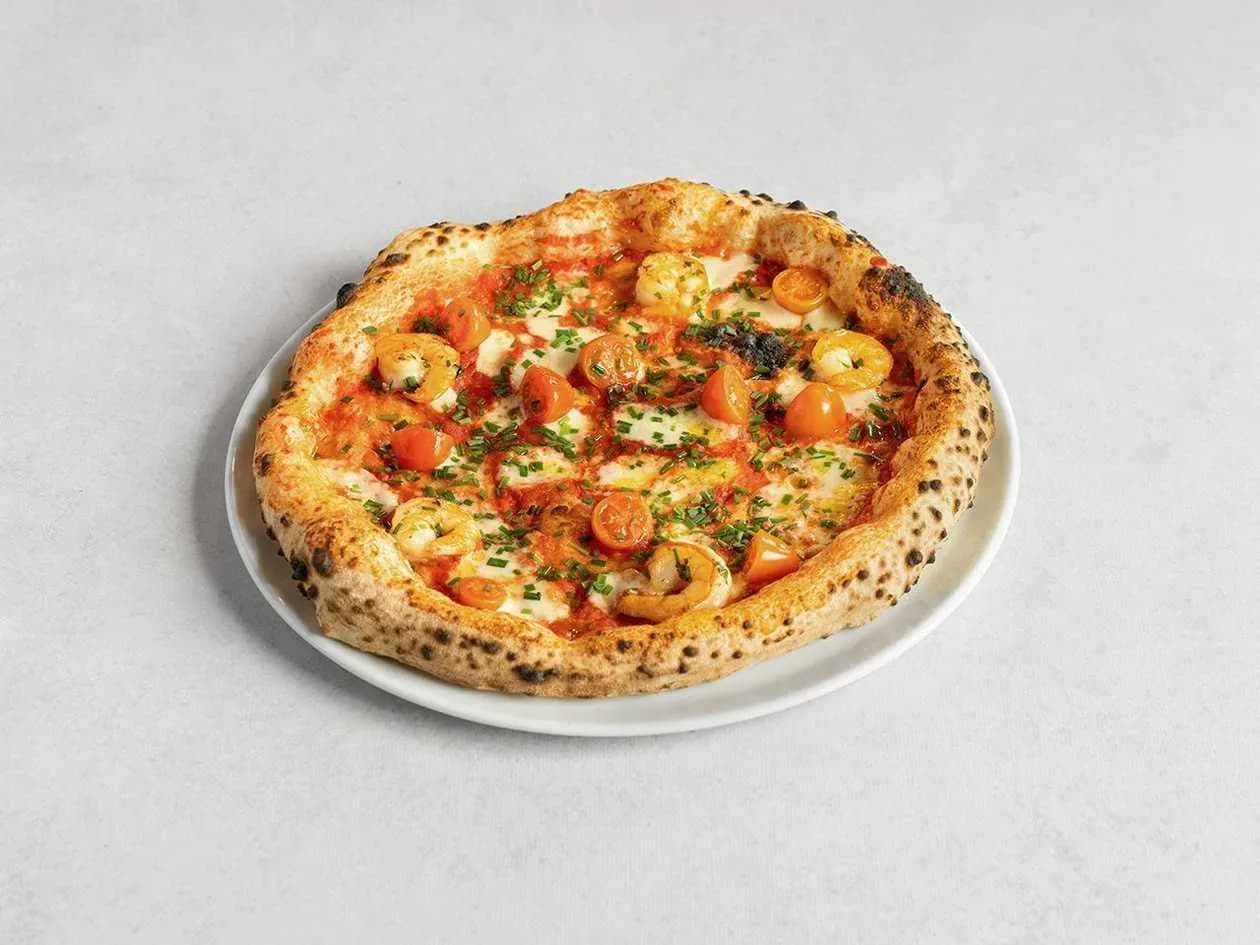 Gamberoni con Spinachi Pizza