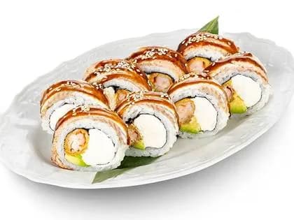 Roll Węgorz z krewetkami