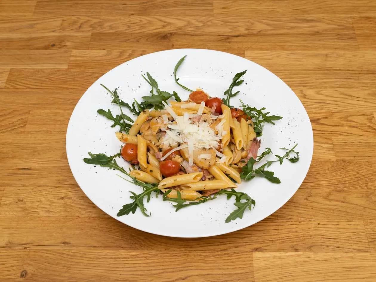 Penne porcini e speck