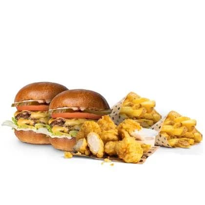 2x DOUBLE SMASH + 2x FRYTKI + POPSY 9 szt.