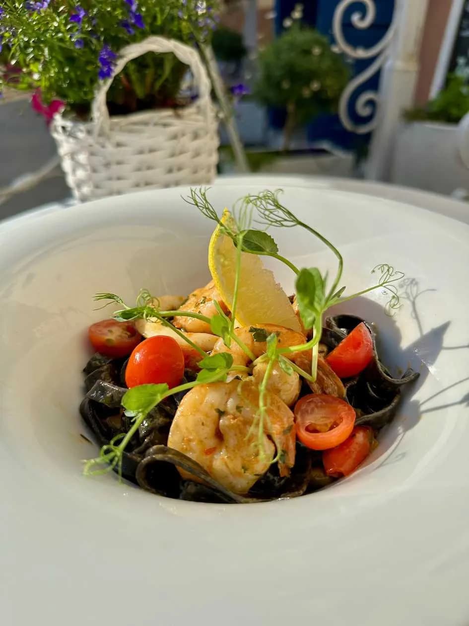 Black Tagliatelle with Seafood