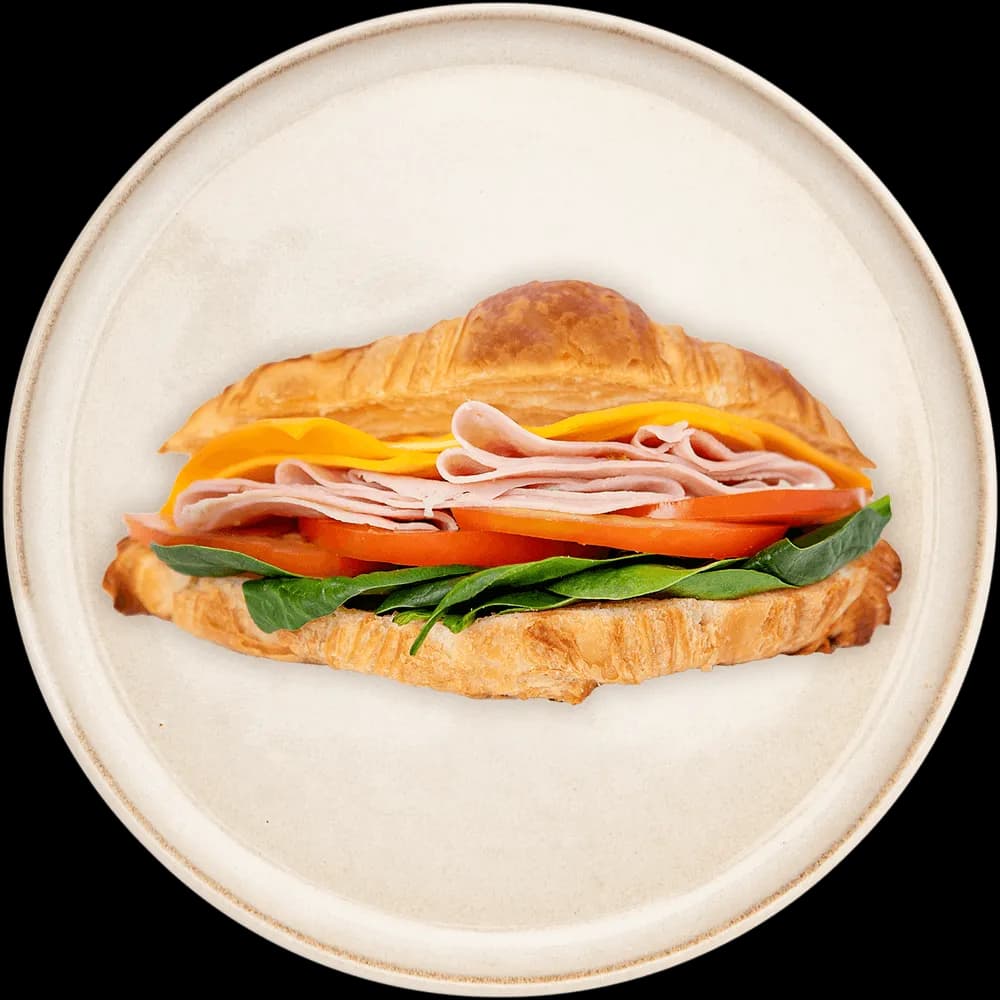 Croissant z szynką i serem