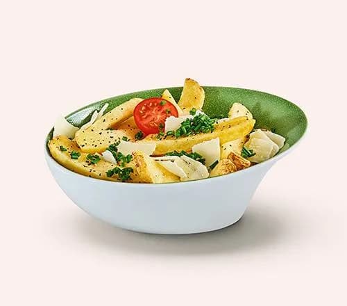 Knoblauch-Käse-Fritten