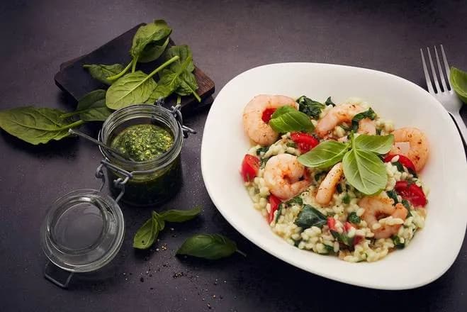 RISOTTO GAMBERETTI E SPINACI