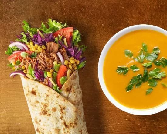 Wrap Szarpana Wołowina + Zupa