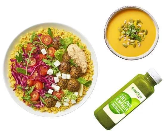 Bowl Hummus Falafel + Zupa + Sok