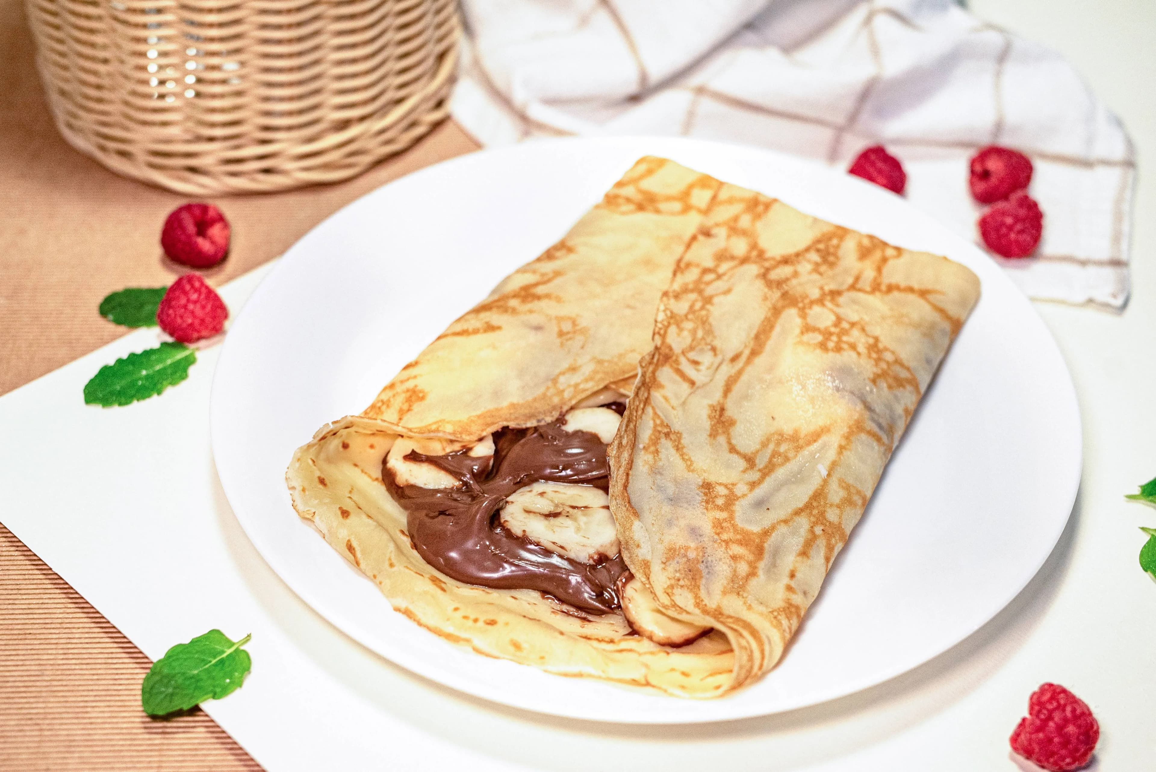 Z nutellą i bananem