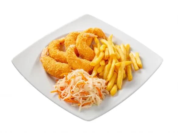 Krewetki chrupiące + frytki