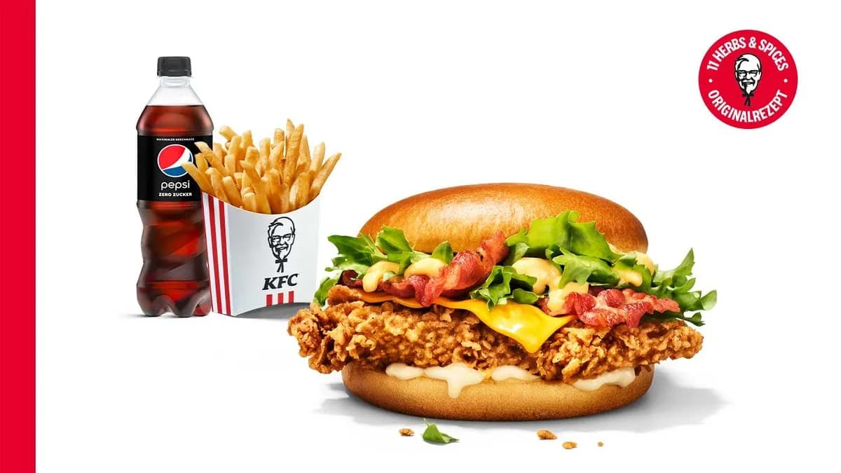 Cheese & Bacon Burger Menü