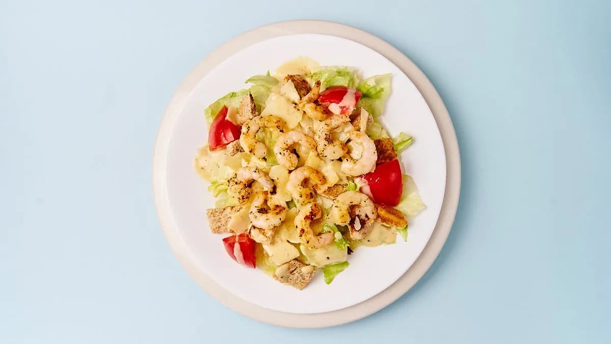 Caesar Salat mit Garnelen