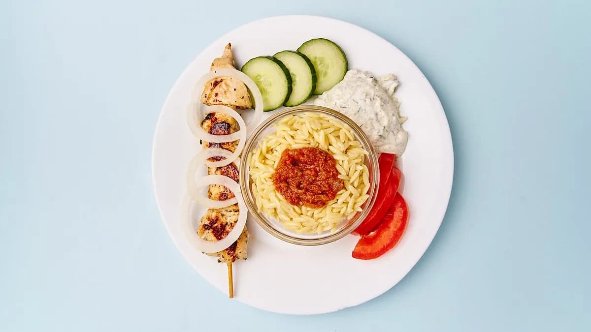 Kinder Hähnchen-Souflaki-Teller