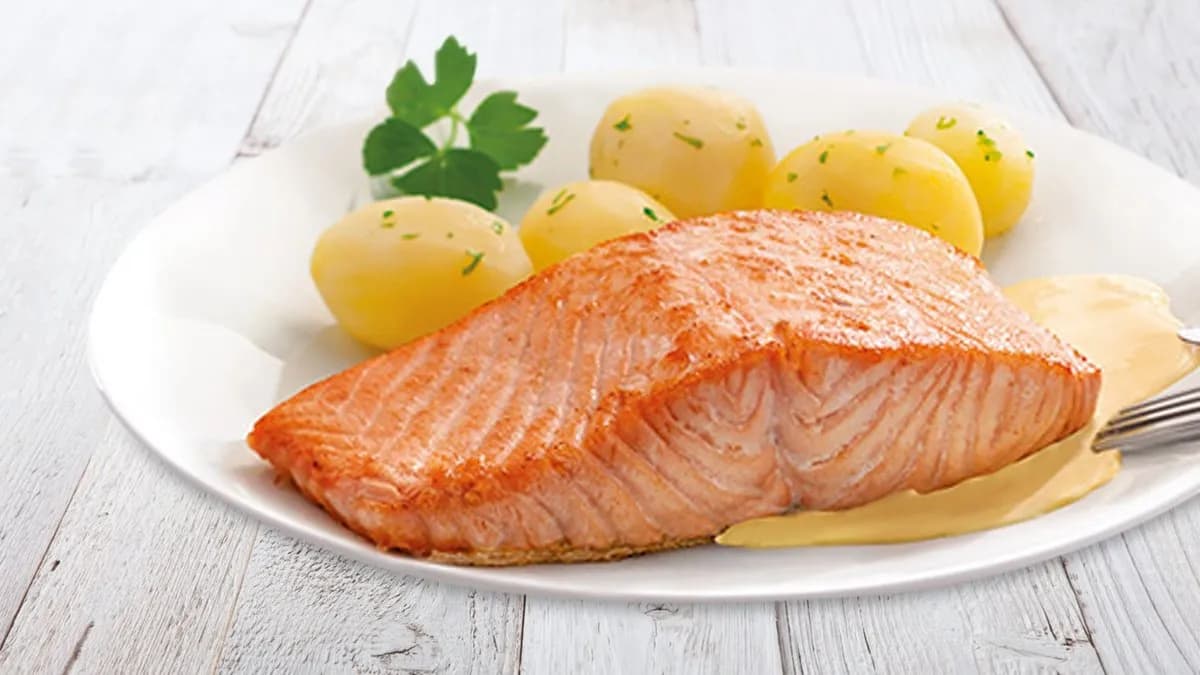 Norwegian Salmon Fillet Fried on the Skin