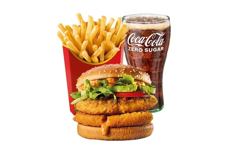 Erős Pistás csirkeburger csípős sajtpogácsával McMenü® Plusz