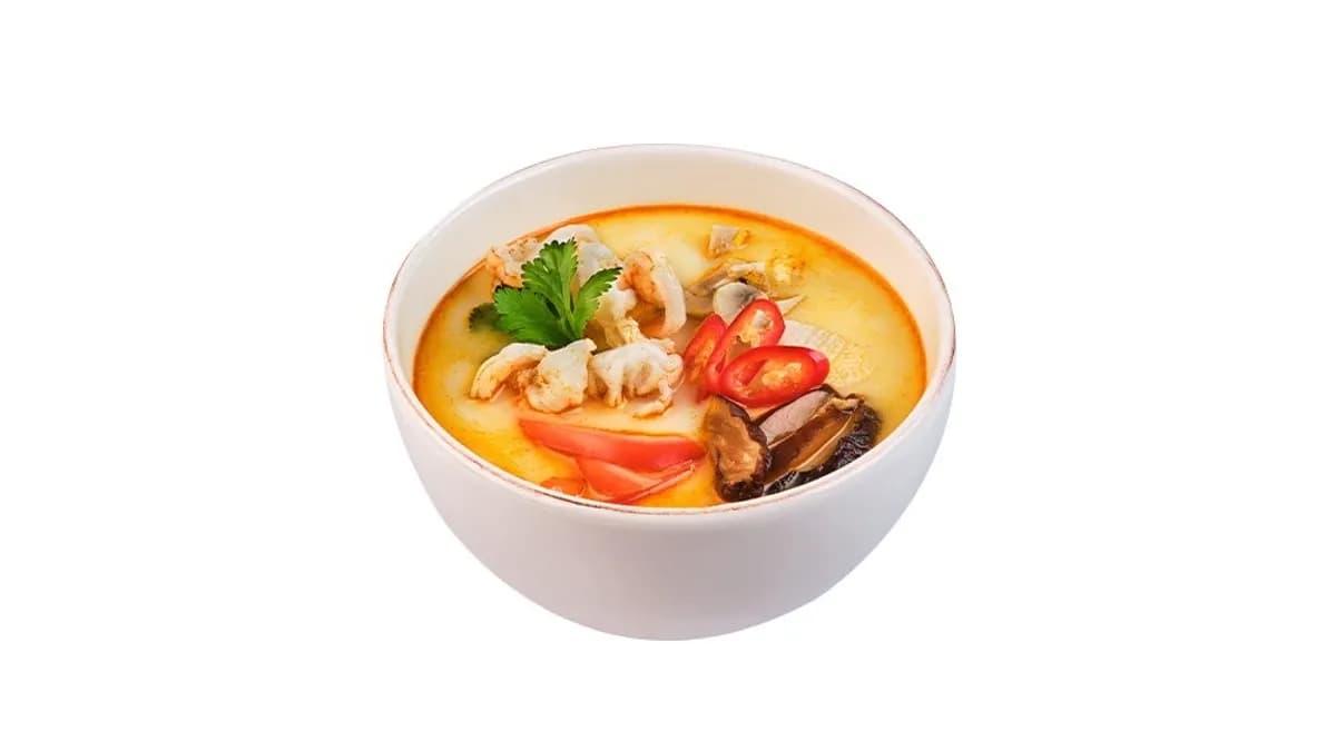 Tom Yum leves garnélával, kókusztejjel