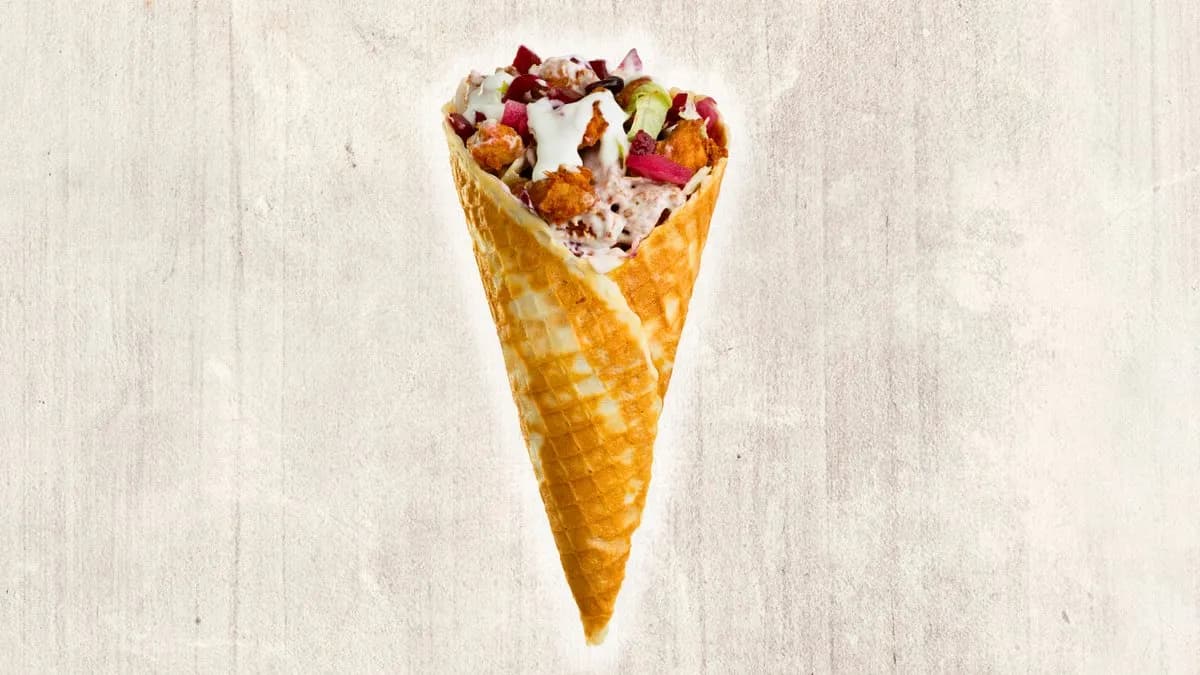 Kecskesajtos-céklás tölcsér