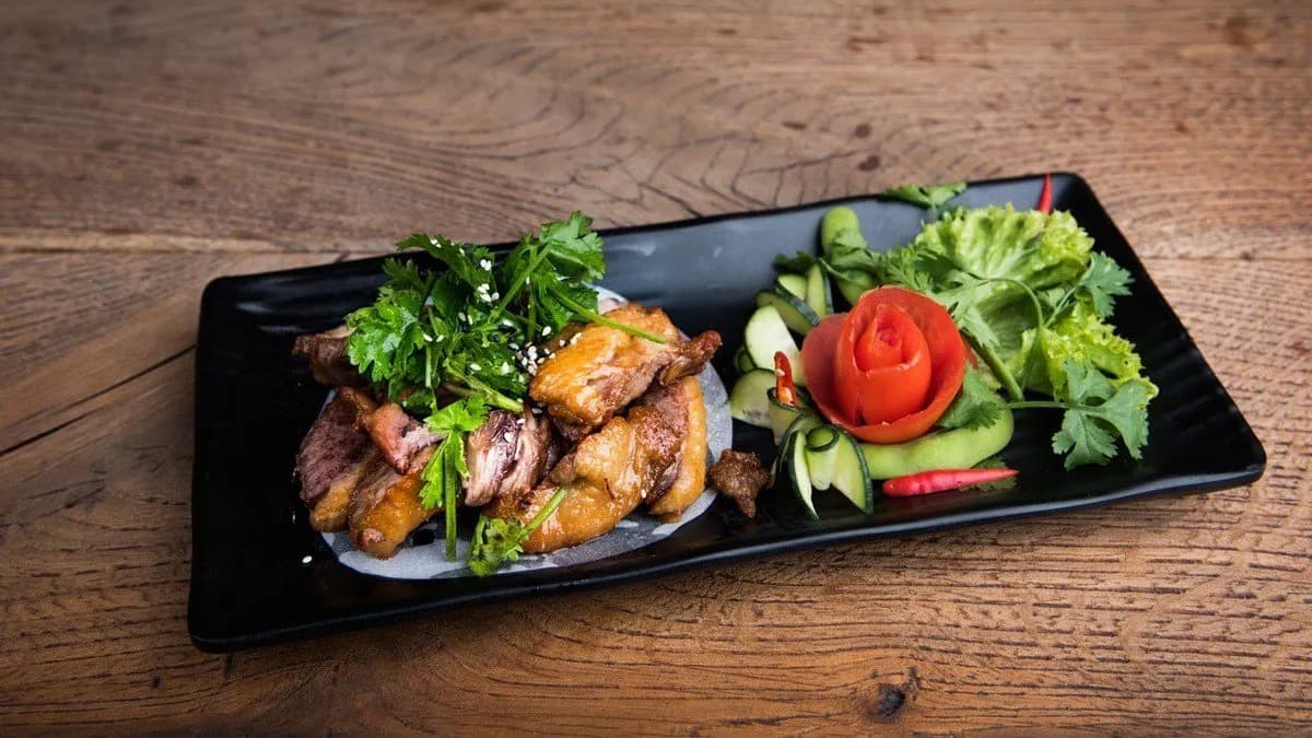 Fried Duck with Salad C22