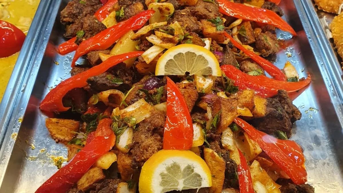 Sült csirkemáj körettel