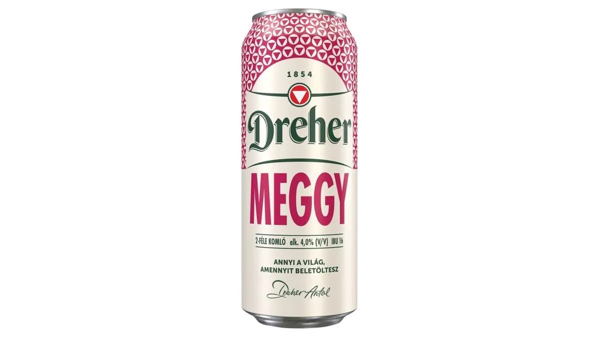 Dreher Meggy világos sör és meggy ízű ital keveréke 4% 0,5 l