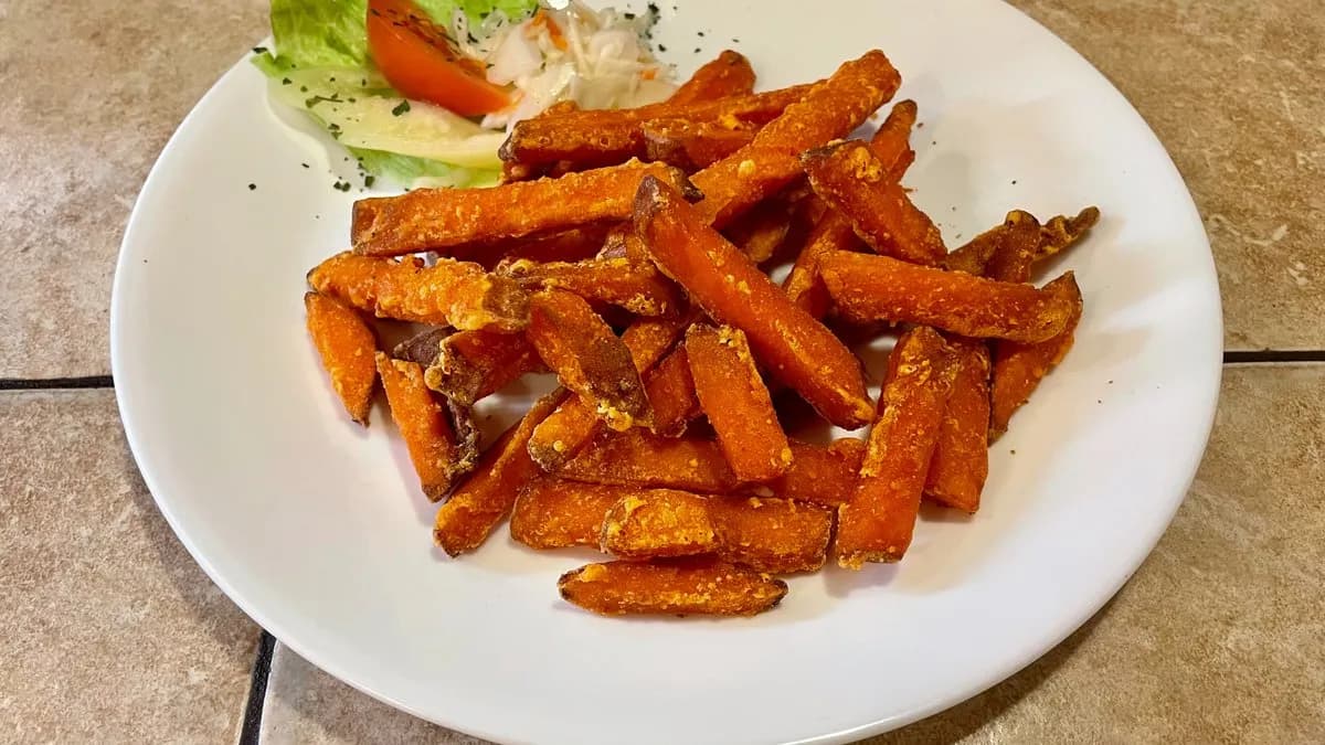 Sült édesburgonya hasáb