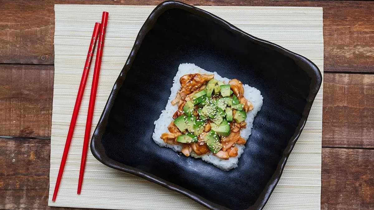 Rizses lazactatár főtt teriyaki mártással